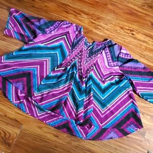 Sheer multi color blouse size 30W Roaman's